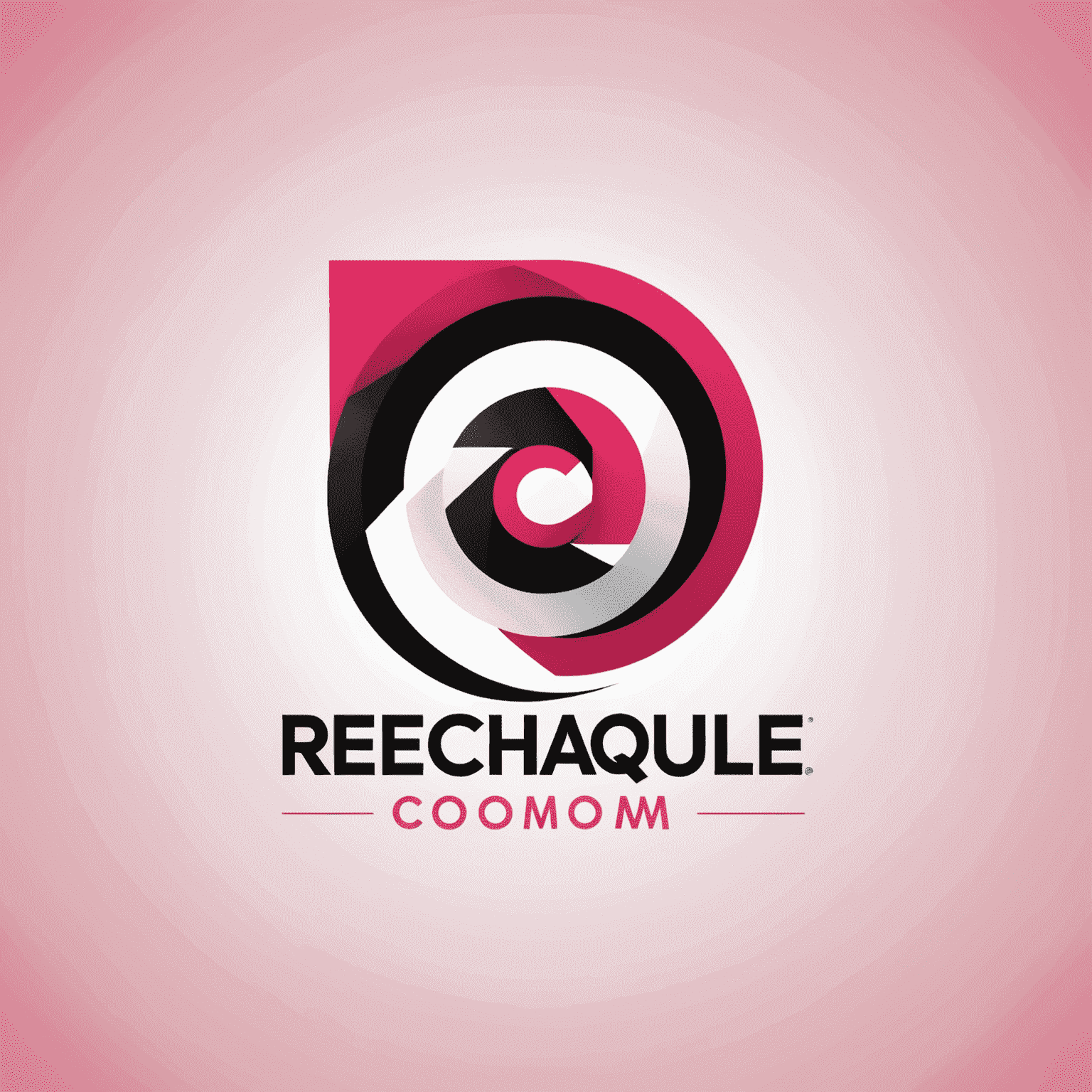 شعار rechaqule_com يظهر تصميمًا حديثًا يجمع بين الأحمر والوردي والأسود والأبيض، ويعكس حلول واجهة الهاتف المحمول