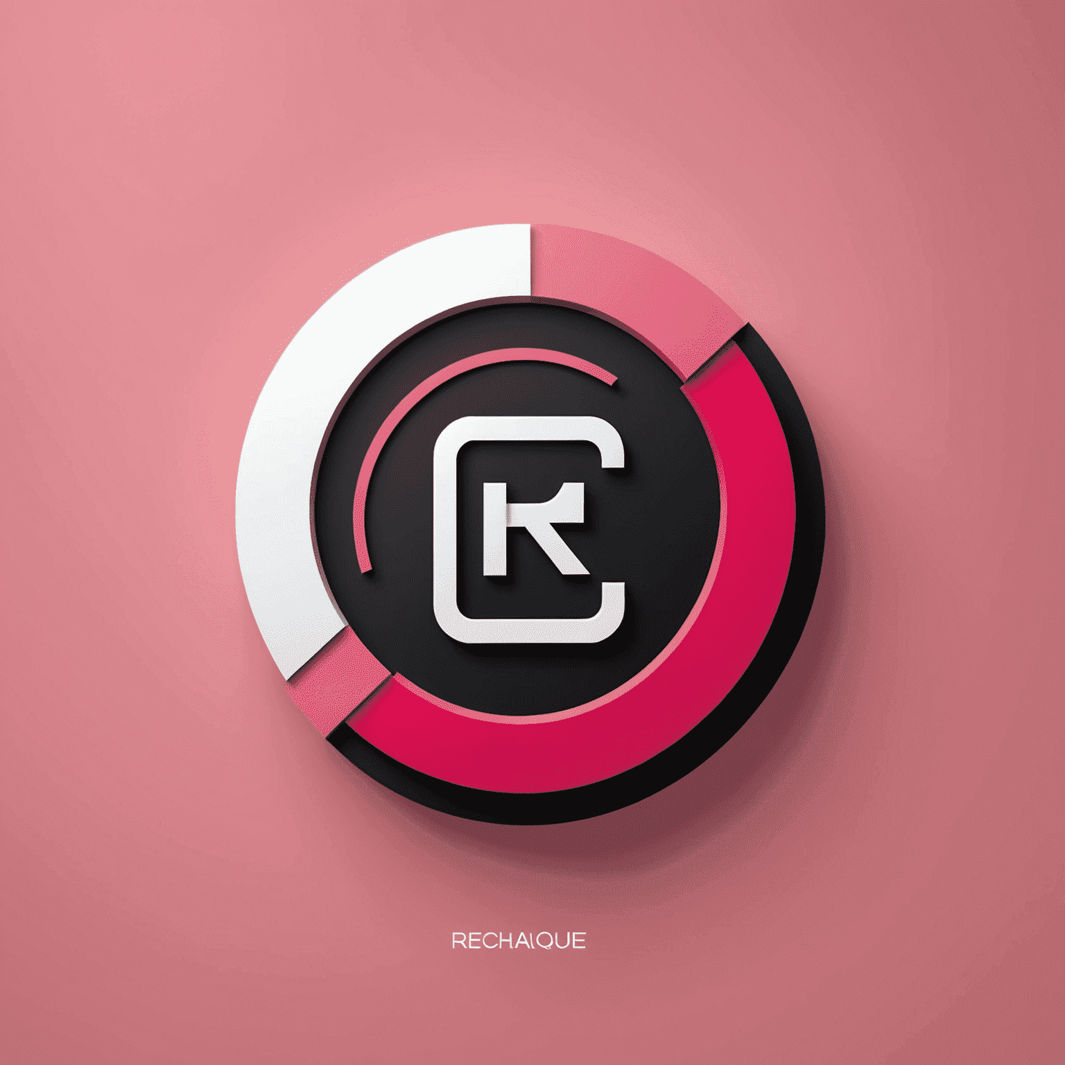 شعار rechaqule_com يظهر تصميمًا حديثًا يجمع بين الأحمر والوردي والأسود والأبيض، ويعكس حلول واجهة الهاتف المحمول